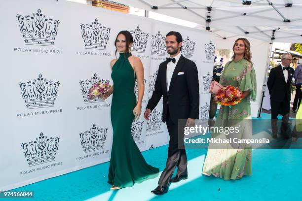 Prince Carl Phillip of Sweden, Princess Sofia of Sweden, and Princess Madeliene of Sweden attend the 2018 Polar Music Prize award ceremony at the...