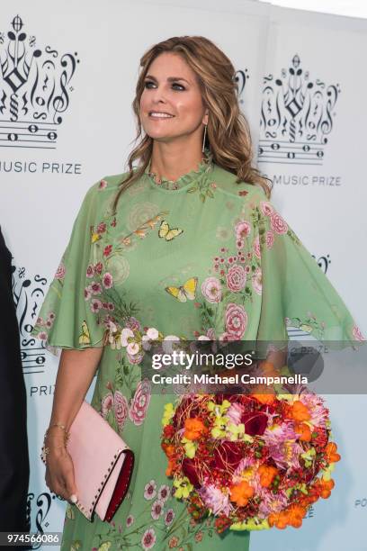 Princess Madeleine of Sweden attends the 2018 Polar Music Prize award ceremony at the Grand Hotel on June 14, 2018 in Stockholm, Sweden.