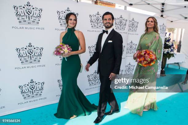 Prince Carl Phillip of Sweden, Princess Sofia of Sweden, and Princess Madeliene of Sweden attend the 2018 Polar Music Prize award ceremony at the...