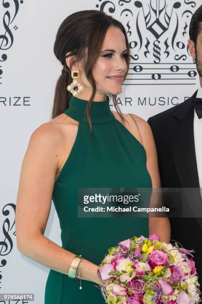 Princess Sofia of Sweden attends the 2018 Polar Music Prize award ceremony at the Grand Hotel on June 14, 2018 in Stockholm, Sweden.