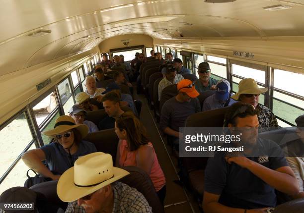 Group loads a bus during the Water Education Colorado 2018 Rio Grande River Basin tour on June 10, 2018. The two-day river basin tour made stops at...