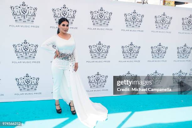 Aryana Sayeed attends the 2018 Polar Music Prize award ceremony at the Grand Hotel on June 14, 2018 in Stockholm, Sweden.