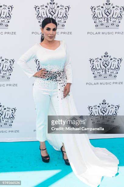 Aryana Sayeed attends the 2018 Polar Music Prize award ceremony at the Grand Hotel on June 14, 2018 in Stockholm, Sweden.