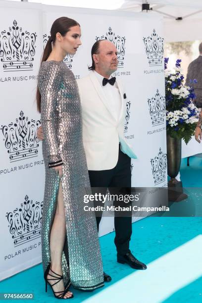 Lars Ulrich and Jessica Miller attend the 2018 Polar Music Prize award ceremony at the Grand Hotel on June 14, 2018 in Stockholm, Sweden.