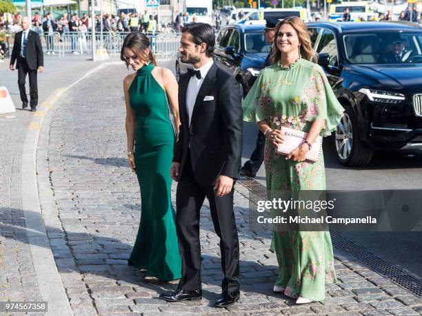 Prince Carl Phillip of Sweden, Princess Sofia of Sweden, and Princess Madeliene of Sweden attend the 2018 Polar Music Prize award ceremony at the...