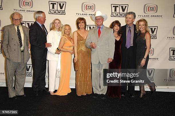 Ken Kercheval, Steve Kanaly, Susan Howard, Charlene Tilton, Linda Gray, Larry Hagman, Mary Crosby, Patrick Duffy and Sheree J. Wilson, winners of the...