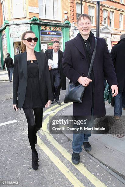 Nadine Coyle and music producer William Orbit are seen leaving the The Groucho Club on March 5, 2010 in London, England.