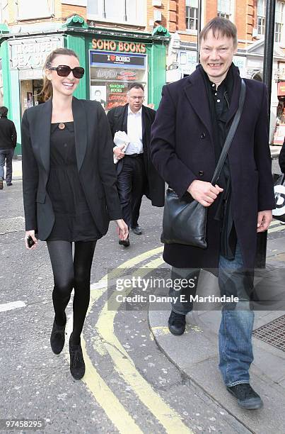 Nadine Coyle and music producer William Orbit are seen leaving the The Groucho Club on March 5, 2010 in London, England.