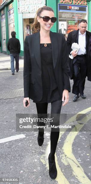 Nadine Coyle is seen leaving the The Groucho Club on March 5, 2010 in London, England.