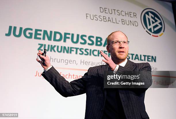 Sports director Matthias Sammer of German football association attend the DFB Youth Expert conference on March 5, 2010 in Frankfurt am Main, Germany.