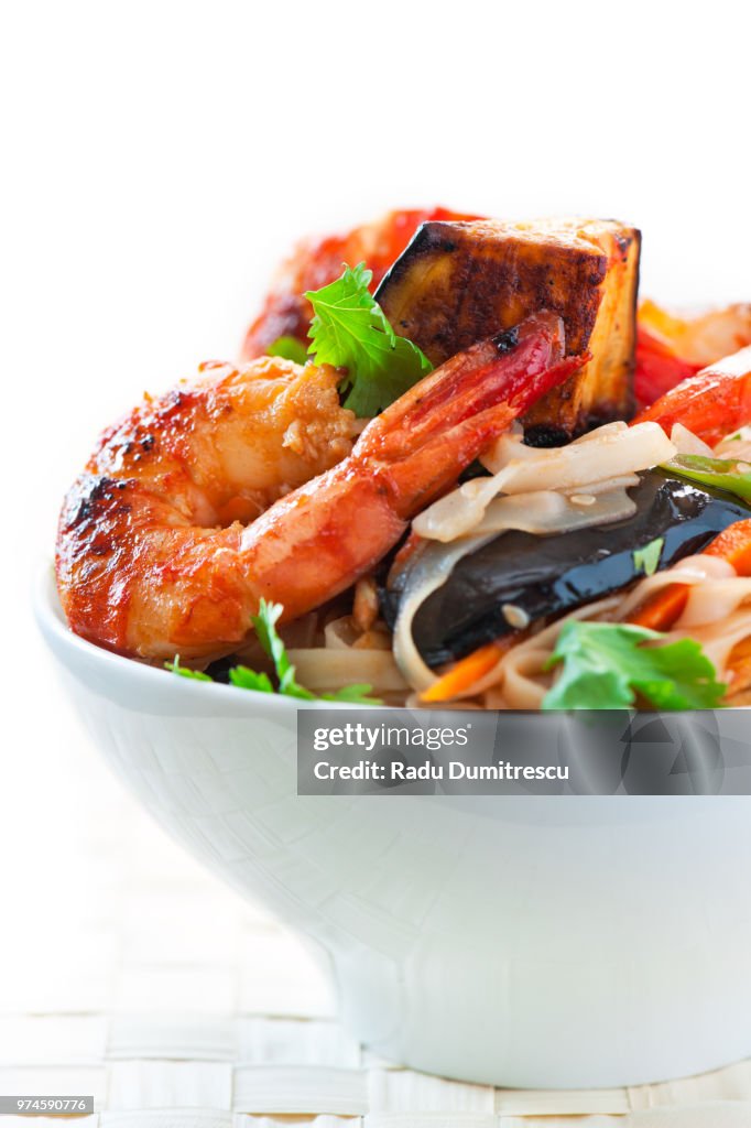 Thai Noodles with Caramelised Shrimps