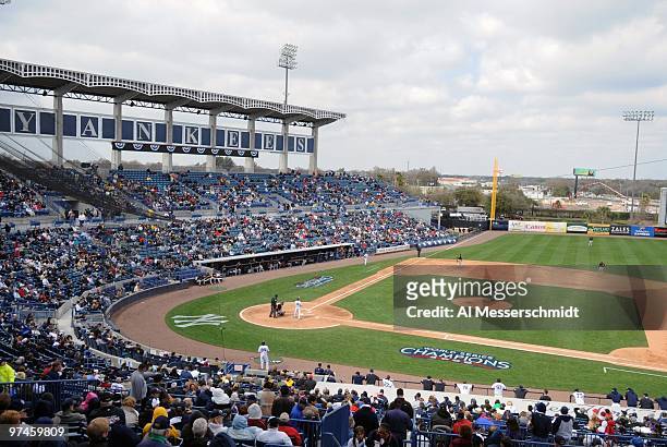 General view as the New York Yankees open spring training against the Pittsburgh Pirates on March 3, 2010 at the George M. Steinbrenner Field in...