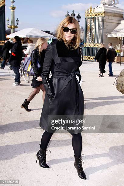Carine Roitfeld attends the Christian Dior Ready to Wear show as part of the Paris Womenswear Fashion Week Fall/Winter 2011 at Espace Ephemere...