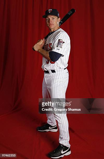Luke Hughes of the Minnesota Twins poses during photo day at Hammond Stadium on March 1, 2010 in Ft. Myers, Florida.