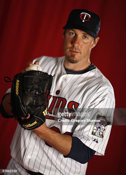 Joe Nathan of the Minnesota Twins poses during photo day at Hammond Stadium on March 1, 2010 in Ft. Myers, Florida.