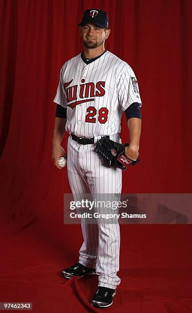Jesse Crain of the Minnesota Twins poses during photo day at Hammond Stadium on March 1, 2010 in Ft. Myers, Florida.