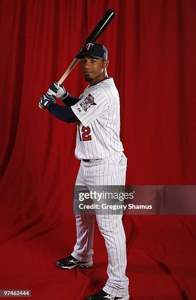 Alexi Casilla of the Minnesota Twins poses during photo day at Hammond Stadium on March 1, 2010 in Ft. Myers, Florida.