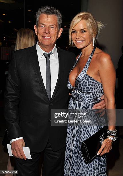 Producer David Foster and wife Yolanda Foster arrive at the 52nd Annual GRAMMY Awards - Salute To Icons Honoring Doug Morris held at The Beverly...