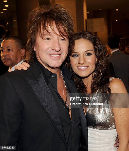 Richie Sambora and songwriter Kara DioGuardi arrive at the 52nd Annual GRAMMY Awards - Salute To Icons Honoring Doug Morris held at The Beverly...