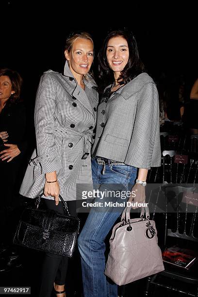 Estelle Lefebure and Zofia Reno attend the Christian Dior Ready to Wear show as part of the Paris Womenswear Fashion Week Fall/Winter 2011 at Espace...