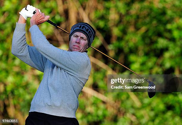 Nick O'Hern of Australia hits a shot during the second round of the Honda Classic at PGA National Resort And Spa on March 5, 2010 in Palm Beach...