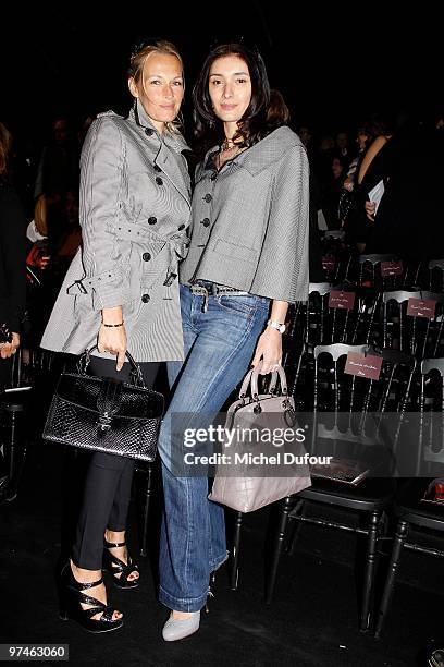 Estelle Lefebure and Zofia Reno attends during the Christian Dior Ready to Wear show as part of the Paris Womenswear Fashion Week Fall/Winter 2011 at...