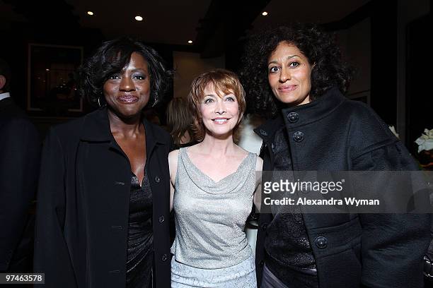 Viola Davis, Sharon Lawrence and Tracee Ellis Ross at The 3rd Annual Women In Film Pre-Oscar Party held at a Private Residence on March 4, 2010 in...
