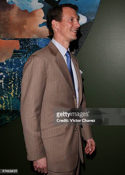 Prince Joachim of Denmark visits the "The Wild Swans" exhibition at Franz Mayer Museum on March 4, 2010 in Mexico City, Mexico. The Royals are in a...