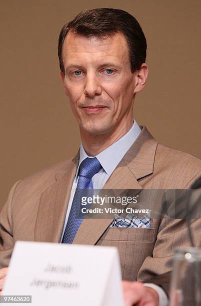 Prince Joachim of Denmark attends a press conference during the "The Wild Swans" exhibition at Franz Mayer Museum on March 4, 2010 in Mexico City,...