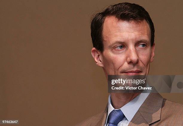 Prince Joachim of Denmark attends a press conference during the "The Wild Swans" exhibition at Franz Mayer Museum on March 4, 2010 in Mexico City,...