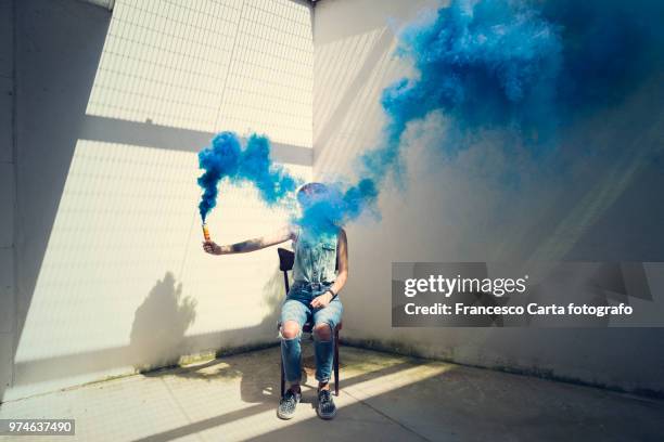 blue smoke - tempio pausania stock pictures, royalty-free photos & images