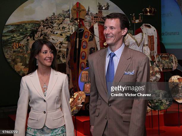 Princess Marie and Prince Joachim of Denmark visit the "The Wild Swans" exhibition at Franz Mayer Museum on March 4, 2010 in Mexico City, Mexico. The...