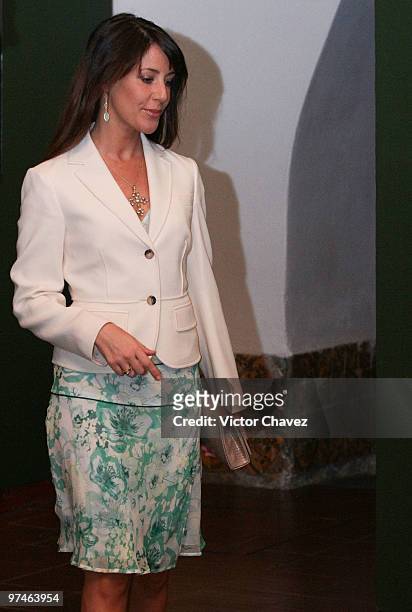 Princess Marie of Denmark visits the "The Wild Swans" exhibition at Franz Mayer Museum on March 4, 2010 in Mexico City, Mexico. The Royals are in a...