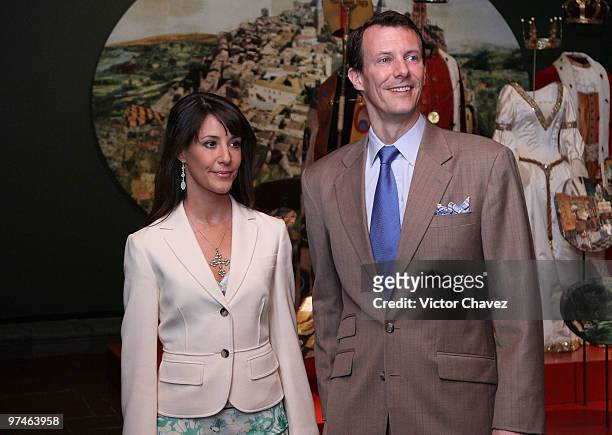 Princess Marie and Prince Joachim of Denmark visit the "The Wild Swans" exhibition at Franz Mayer Museum on March 4, 2010 in Mexico City, Mexico. The...