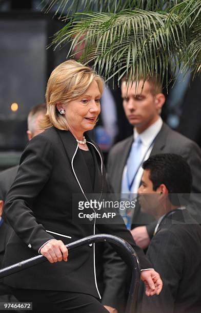 Secretary of State Hillary Rodham Clinton arrives at the National Palace of Culture in Guatemala City, on March 5, 2010. Clinton arrived in Guatemala...
