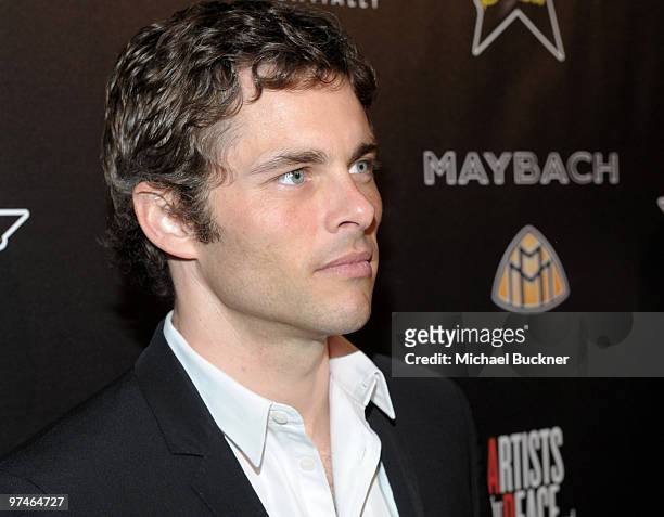 Actor James Marsden arrives at the Maybach at the 3rd Annual Pre-Oscar Hollywood Domino Gala Benefitting Artists for Peace and Justice at Bar 210 at...