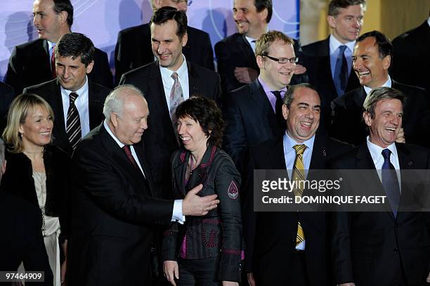 Foreigns Ministers of Danemark Lene Esperen, Spain Migel Angel Moratinos, EU foreign representative Catherine Ashton, Cyprus Markos Kiprianou and...