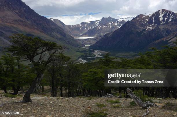 view of río túnel valley - túnel stock pictures, royalty-free photos & images