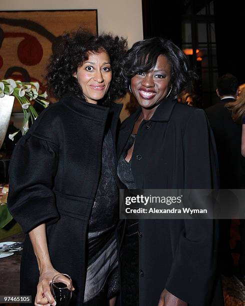 Tracee Ellis Ross and Viola Davis at The 3rd Annual Women In Film Pre-Oscar Party held at a Private Residence on March 4, 2010 in Los Angeles,...