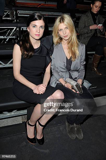 Cecile Cassel and Clemence Poesy attend the Lanvin Ready to Wear show as part of the Paris Womenswear Fashion Week Fall/Winter 2011 at Halle...