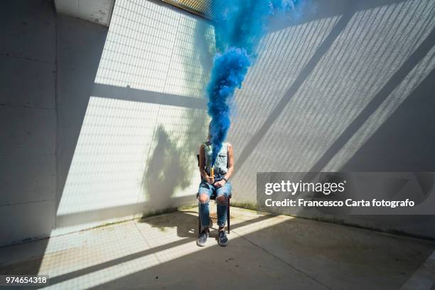 blue smoke - tempio pausania stock pictures, royalty-free photos & images