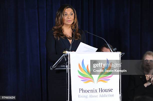 Tina Knowles attends the unveiling of the Beyoncé Cosmetology Center on March 5, 2010 in New York City.