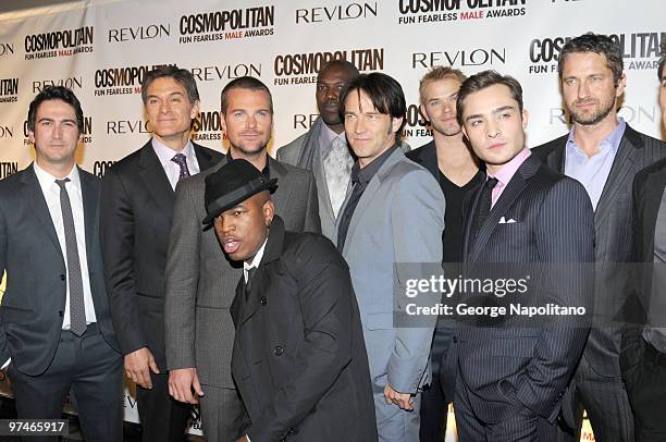 Josh Schwartz, Dr. Oz, Chris O'Donnell, Ne-Yo, Terrell Owen, Stephen Moyer, Kellan Lutz, Ed Westwick and Gerard Butler attend Cosmopolitan Magazine's...