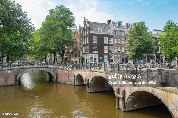 springtime view in amsterdam with the famous canals - sjoerd van der wal or sjonature fotografías e imágenes de stock