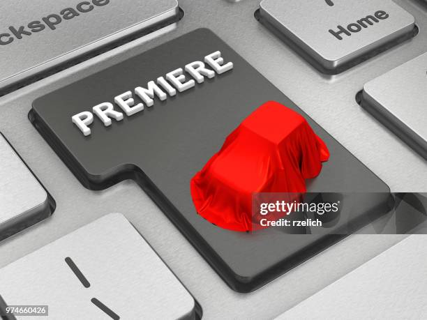 enter key with covered car premiere - breakthrough world premiere event stock pictures, royalty-free photos & images