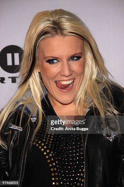 Singer Cascada arrives to the "The Dome" music event on March 5, 2010 in Berlin, Germany.