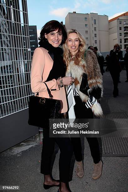 Alexandra Golovanoff and Ines de la Fressange attend the Lanvin Ready to Wear show as part of the Paris Womenswear Fashion Week Fall/Winter 2011 at...