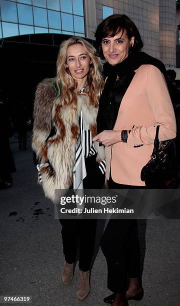 Alexandra Golovanoff and Ines de la Fressange attend the Lanvin Ready to Wear show as part of the Paris Womenswear Fashion Week Fall/Winter 2011 at...