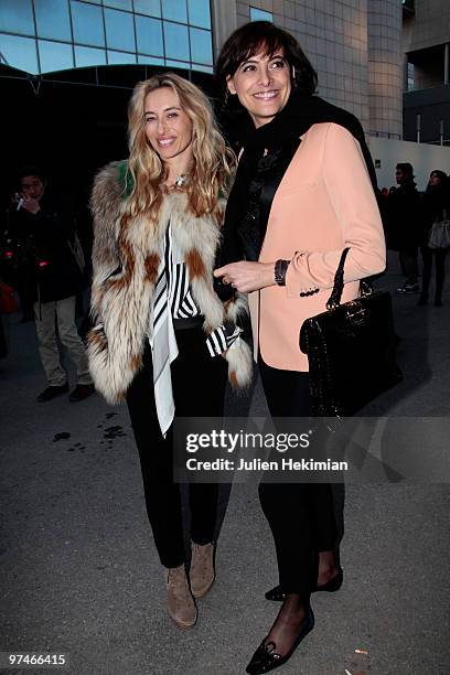 Alexandra Golovanoff and Ines de la Fressange attend the Lanvin Ready to Wear show as part of the Paris Womenswear Fashion Week Fall/Winter 2011 at...