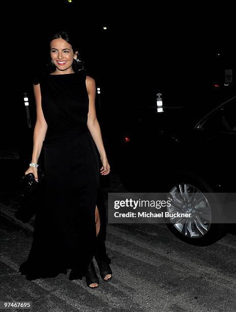 Actress Camilla Belle arrives at the Maybach at the 3rd Annual Pre-Oscar Hollywood Domino Gala Benefitting Artists for Peace and Justice at Bar 210...